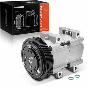 A-Premium Air Conditioner AC Compressor with Clutch Compatible with Ford F-150 1990-1996, F-250 1990-1995, F-350/F-53 Chassis 1990-1995, Bronco 1990-1992, 4.9L 7.5L