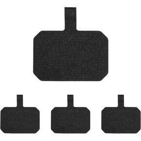 Dutyway 4 pcs Cell Phone Tether Tabs,Universal Fabric Phone Tether Patch Pad, Mobile Phone Tether Sticker Anti-Lost 4 Pack for Men Women (Black)