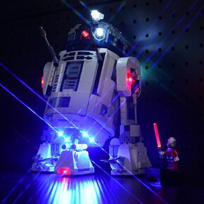 مجموعة إضاءة LED من DALDED لـ Lego Star Wars R2-D2، إضاءة LED متوافقة مع نماذج مكعبات البناء Lego 75379 (لا تشمل مجموعة Lego)