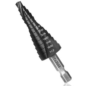M35 Step Drill Bit Set,1/8" to 7/8" 25-Steps, Cobalt Bits, Heavy Duty for Stainless Steel, Hard Steel, Aluminum, Wood,2pcs.Co35A2_Co35A3