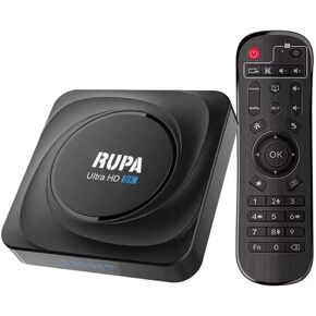 PRO20 Android 11.0 TV Box, RUPA Smart Box with Rockchip RK3566 Quad-Core 64 bit ARM Cortex-A55 CPU Mali G52 4GB RAM 32GB ROM 8K 6K 4K Output 2.4GHz+5.8GHz WiFi 1000M LAN Enternet BT5.0