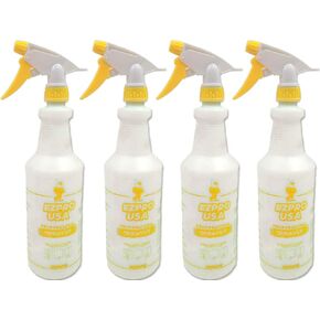 Small Size Solid 16 oz Plastic Empty Spray Bottles Mist for Cleaning Solutions, Spray Bottle with Measurements, Upside Down Squirt Bottle, 4 Pack