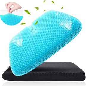 Chair Cushions for Tailbone Pain Relief Cushion, Car Seat Cushion for Driving, Gel Wheelchair Cushions for Elderly Long Sitting, Pressure Relief Seat Cushion for Office Gaming Chairs (Blue)