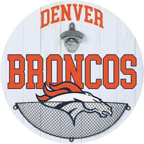 FOCO Denver Broncos NFL Bottle Opener Cap Catcher Wall Sign