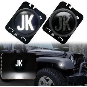 Aexploer Side Marker Lights Compatible with Wrangler JK 2007-2018 Front Fender Full LED Lights,2024 NEW,Favorite of Off-Road Enthusiasts (Clear Lens White Lights)