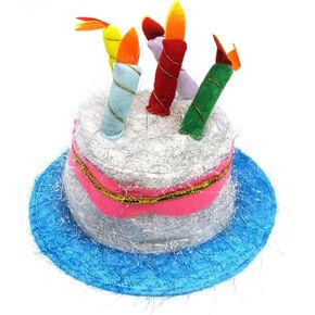 Treasure Gurus Funny Novelty Birthday Cake Hat Fake Candles Costume Accessory Gag Gift Fun Party Cap Multicolor