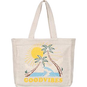 Roxy 12L Drink The Wave Cotton Blend Printed Tote Bag in Kuwait