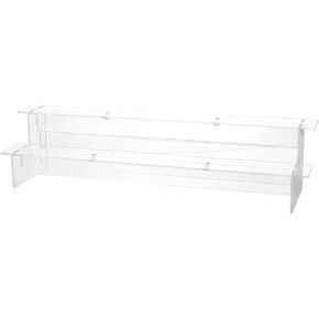 Acrylic Riser Display Shelf 2 Tier Clear Display Risers Stand with Screwdriver for Jewelry Figure Model Display Perfume Organizer Food Desserts Holder Cosmetic Cupcake 7.87 x 3.7 x 3.7inch