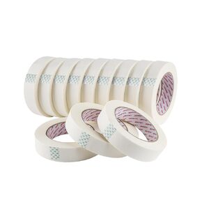 Lichamp Masking Tape for General Purpose Painting, 1 inch x 55 Yards x 12 Rolls (660 Yards Total), with Quick Opening Indications, Beige White