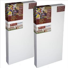 Masterpiece Z2DS-2040 3D Pro 2.5 بوصة Sausalito عميق الوزن والملمس 14 أونصة من القطن الممدد 20 بوصة × 40 بوصة أبيض 2 حزمة