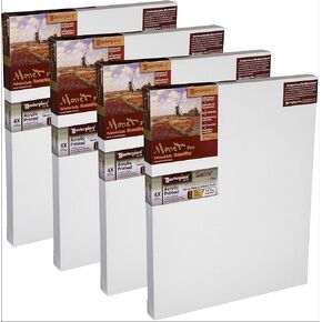 MASTERPIECE Z4ME-2024 Monet PRO 1-1/2", 20" x 24", Sierra 12oz Heavy Pro 3X Primed Artist Canvas 4-Pack