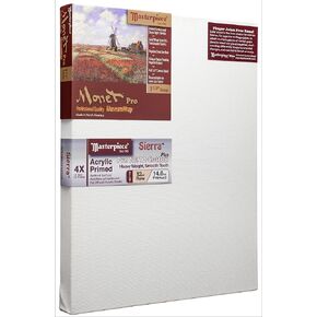 MASTERPIECE Z1ME-2024 Monet Pro 1.5" Deep Sierra Heavy Weight Medium Texture 14.6 oz Cotton Stretched Canvas 20" x 24" White