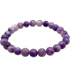 3J Crystal Purple Mica Natural Healing Crystal Sleep Aid Anti-Depression Stress Reliever Anxiety Stretch Bracelet (XL) in Saudi Arabia