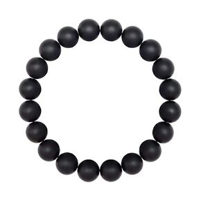 10mm Black Onyx Beaded Bracelet for Men - Truth and Strength - High Quality Stretch Black Gemstone Beads Mens Bracelet Size Large - Made in USA - Gift For Him
