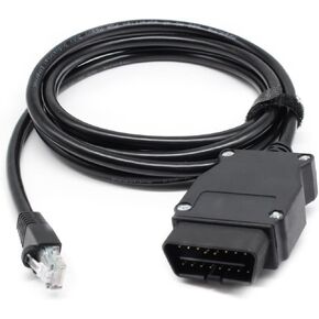 Enet OBD2 RJ45 Cable,Ethernet to OBD Interface Cable ICOM Coding F-Series for BMW ENET 6.6ft/2M Ethernet Cable Adapter for OBDII RJ45 Ethernet Connector Tools(Black)