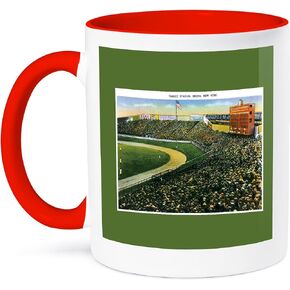 3dRose Yankee Stadium Bronx New York City Vintage Postcard Reproduction Two Tone Mug, 1 Count (Pack of 1), Blue