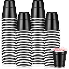 Roshtia 100 Pack 2 oz Graduation Plastic Shot Cups, Mini Disposable Shot Glasses 2 oz Small Plastic Cups for Wedding, Graduation Party, Beer Taste Serving, Snacks(Multi Colors)