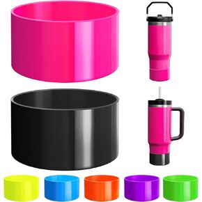 NBOOCUP 2Pcs Neon Protective Silicone Boot for Stanley Cup 20-40oz, Hydro Flask 12-24oz & Simple Modern 20-40oz, Antislip Sleeve Cover for More Tumblers & Water Bottles with 2.8-2.95" Base