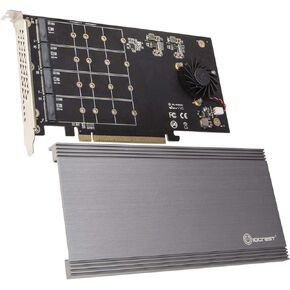 IO Crest Quad M.2 NVMe PCIe x16 Expansion Card for Intel VROC and AMD Ryzen Threadripper Motherboard