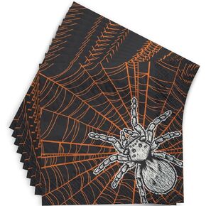 Wicked Hauntings Black Paper Napkins - Spooky Paper Napkins (Pack of 40), Perfect for Haunted Halloween Celebrations & Standout Party Decor, 5" x 5"