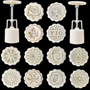 14 PCS Bath Bomb Mold Set Includes 2pcs Bath Bombs Press and 12pcs Different Pattern Stamps for Making DIY Bath Bombs Tools (Style 1)