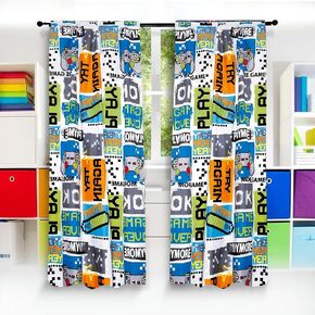 LinenTopia Kids Window Curtain 2 Panel Sets - Toddler Curtains w/ 2 Rod Pockets & 2 Tiebacks - 38"x84" Kids Unicorn Curtains for Girls Bedroom - (Unicorn)