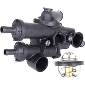 cciyu 06508355AA Engine Coolant Thermostat Housing Water Outlet Thermostat Housing Kit Replacement fit for Chrysler 200 2011-2013, for Chrysler Sebring 2008-2010