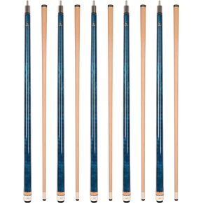 ASKA Set of Wrapless 2-Piece Billiard Pool Cue Sticks L3, 58" Hard Rock Canadian Maple, 13mm Hard Leather Tip, Choice of Colors