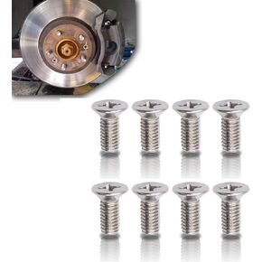 jeseny 8 PCS Stainless Steel Brake Disc Rotor Screws for Front and Rear, Cross Flat Head Screw Set is Best Replacement for Honda, Hyundai and Kia Models, By Mission Automotive