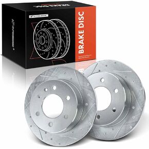 A-Premium 11.80 inch (299.6mm) Front Drilled and Slotted Disc Brake Rotors Compatible with Select Dodge & Mercedes-Benz & Freightliner Models - Sprinter 2500/Sprinter 3500, 2007-2021, 2-PC Set