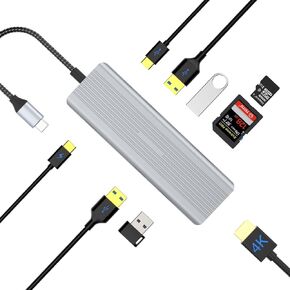 USB C Hub, TOTU 9-in-1 USB C Adapter with 4K HDMI, 100W PD Charging, SD/TF Card Reader, USB 3.0/2.0 Portsfor USB C Laptops and Other Type C Devices