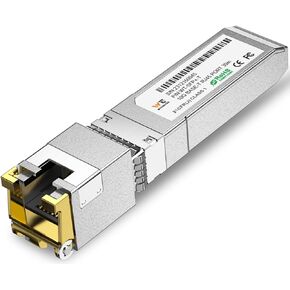 1.25/2.5/5/10G-T SFP+ to RJ-45 Transceiver, 10G Copper SFP+ CAT6a Module, Auto-Negotiation, Up to 30m, for Cisco SFP-10G-T-S, Ubiquiti UniFi UF-RJ45-10G, Meraki, TP-Link, Mikrotik, Netgear and More