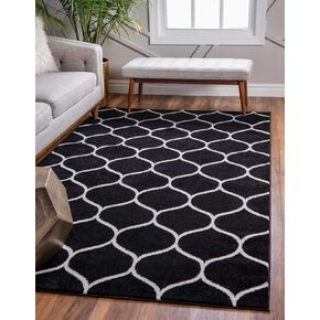 Unique Loom Trellis Frieze Collection Area Rug - Rounded (8' x 10', Ivory/ Gray)