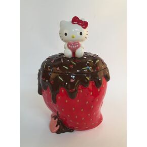 Blue Sky Clayworks Hello Kitty Loves Chocolate Covered Strawberries Cookie Jar