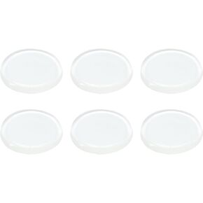Self Adhesive Wall Door Handle Stopper Set-2 inch, 6 Pieces of Clear Rubber Knob, Round Wall Shield Cushion. Guard Door Bumper Wall Protector Silencer.