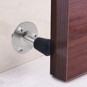 Saim Door Stop Wall Mount 4.5inch 201 Stainless Steel Door Stopper Protective Door and Wall Rubber Tip Design Mute