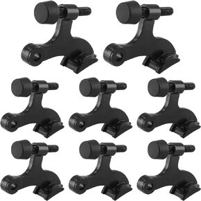 PHITUODA 8pcs Black Hinge Pin Door Stoppers, Adjustable Heavy Duty Door Stoppers Hinge Pin Doorstops with Rubber Bumper Tips