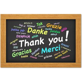 Small World Greetings Multilingual Thank You Cards 12 Count - Blank Inside - A2 Size 5.5" x 4.25" - Teachers, Students, Friends, Family, Customers