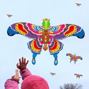 طائرة ورقية على شكل فراشة من ODEKRISMILE مستوحاة من الطبيعة: سهلة التجميع، تصميمات فراشة محاكاة حيوية جديدة، ديناميكيات الطيران واقعية.