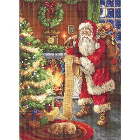 Lucas-S Santa Claus Checking List Counted Cross-Stitch Kit