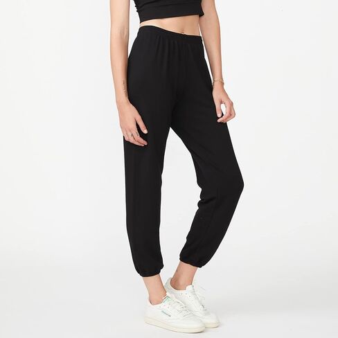 Monrow Women's Supersoft Fleece High Waisted Sweatpants, Super Soft Material, Casual Straight Leg Cut & Banded Ankles in Saudi Arabia