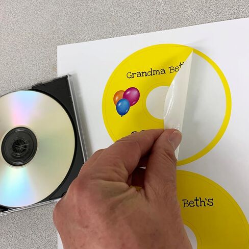 Blank Labels CD/DVD Labels, 5824 Template Compatible Permanent White Matte Inkjet and Laser Guaranteed Easy to Peel Made in USA 4.5" Diameter (25 Sheets - 50 Disc Labels) in Saudi Arabia