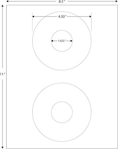 Blank Labels CD/DVD Labels, 5824 Template Compatible Permanent White Matte Inkjet and Laser Guaranteed Easy to Peel Made in USA 4.5" Diameter (25 Sheets - 50 Disc Labels) in Saudi Arabia