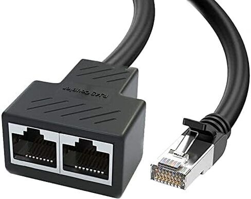 مقسم محول شبكة إيثرنت RJ45 من 1 إلى 2 منفذ، مقسم إيثرنت lezaface 1 ذكر إلى 2 أنثى LAN محول مقسم إيثرنت مناسب لـ Super Cat5، Cat5e، Cat6، Cat7، Cat8 in Kuwait