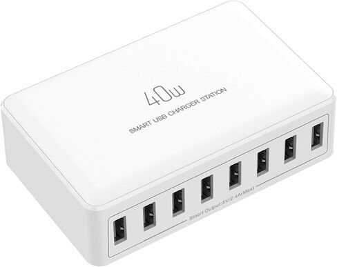 Multi USB Charging Station 40W USB-A Charger Block Multiport 5V 2A USB Power Adapter with US Plug, Multiple USB Charger Station Fast Charging for i Phone, Samsung,Android Phones,USB Devices etc in Saudi Arabia