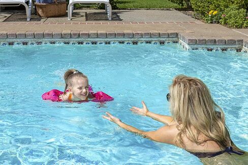 Poolmaster Learn-To-Swim Lil' Splashers Swimming Pool Float Training Aid Swim Vest and Arm Floaties, Blue in Saudi Arabia