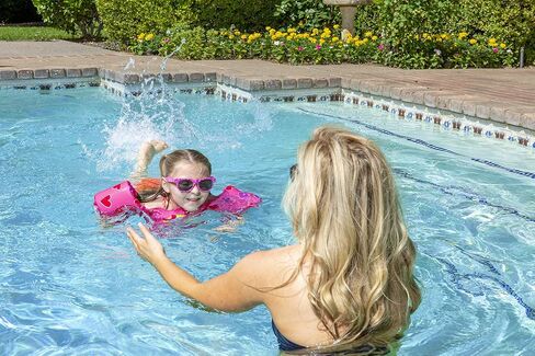 Poolmaster Learn-To-Swim Lil' Splashers Swimming Pool Float Training Aid Swim Vest and Arm Floaties, Blue in Saudi Arabia