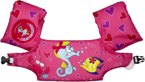 Poolmaster Learn-To-Swim Lil' Splashers Swimming Pool Float Training Aid Swim Vest and Arm Floaties, Blue in Saudi Arabia