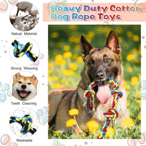 22 Pack Large Dog Chew Toys for Aggressive Chewers Dog Rope Toys Bulk Heavy Duty Dog Rope Toy for Large Dog Cleaning Dog Chew Toys for Medium Large Breed Dogs Teeth Cleaning in Saudi Arabia
