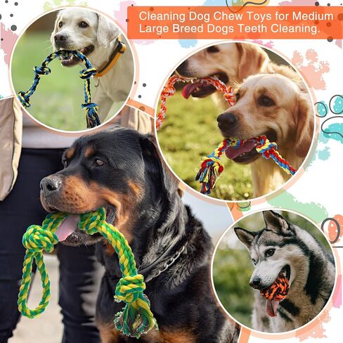22 Pack Large Dog Chew Toys for Aggressive Chewers Dog Rope Toys Bulk Heavy Duty Dog Rope Toy for Large Dog Cleaning Dog Chew Toys for Medium Large Breed Dogs Teeth Cleaning in Saudi Arabia